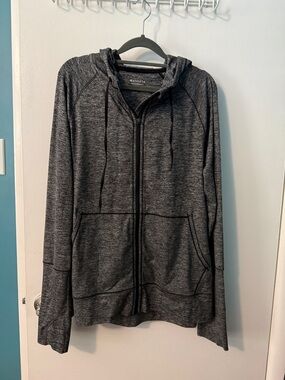Athleta Women's Heather Charcoal Full-Zip Hooded Sweatshirt